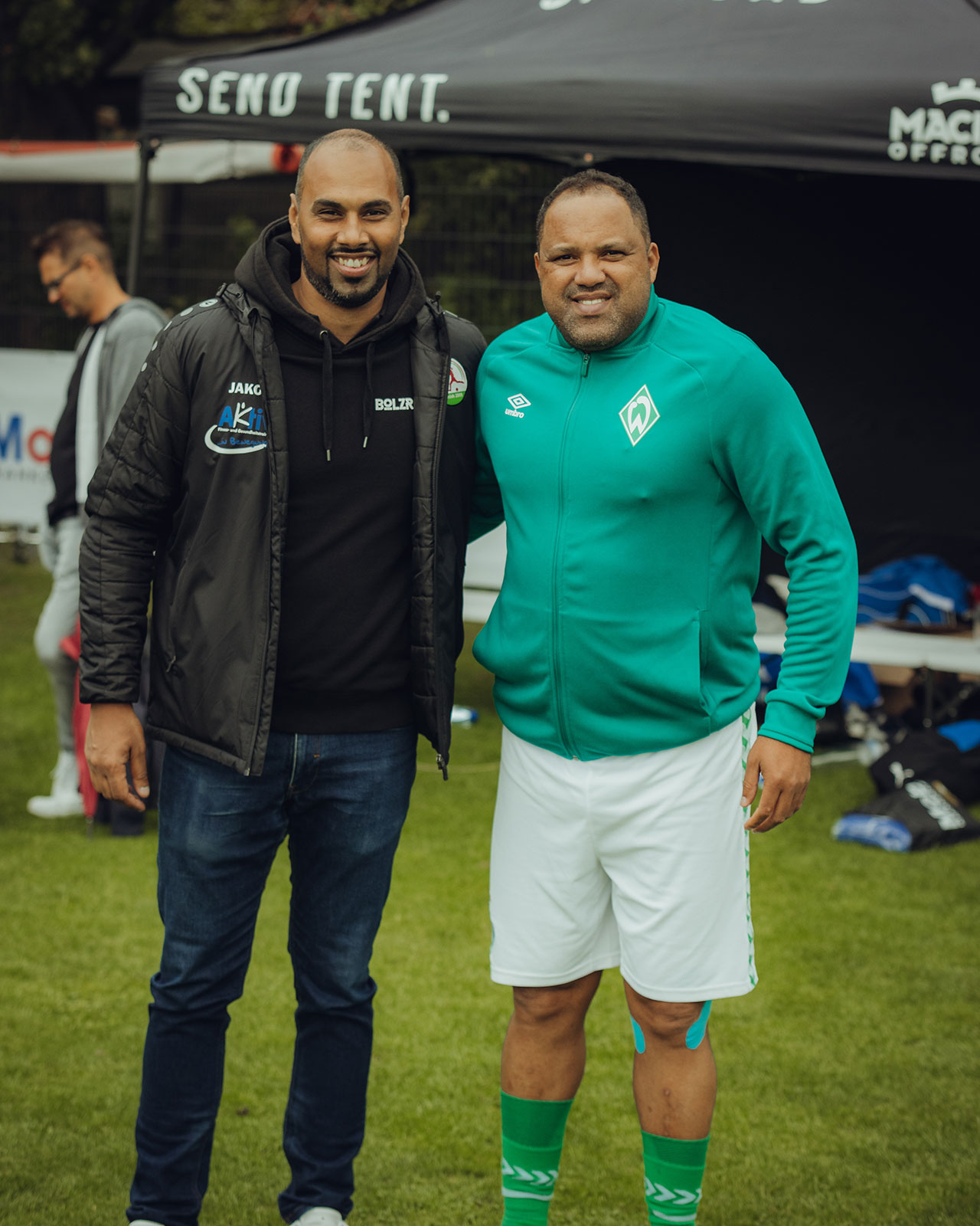 Chris Punnakkattu Daniel meeting former Bundesliga top scorer and Werder Bremen icon Ailton.