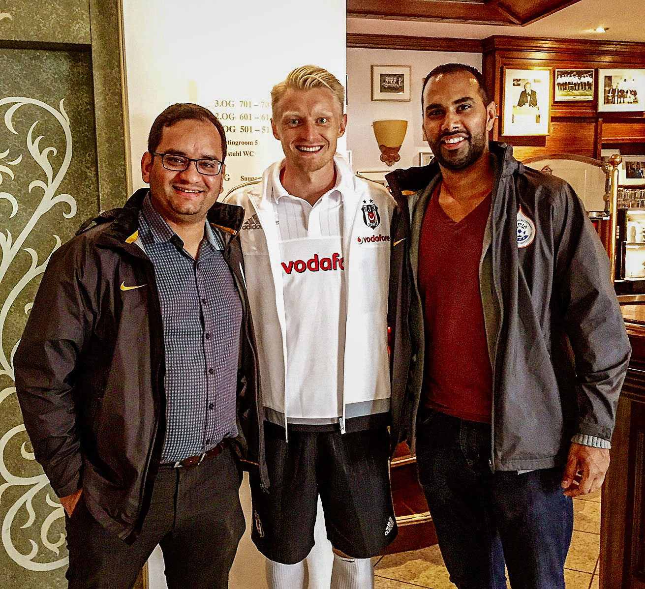 Chris Punnakkattu Daniel alongside former German international Andreas Beck and football consultant Arunava Chaudhuri.