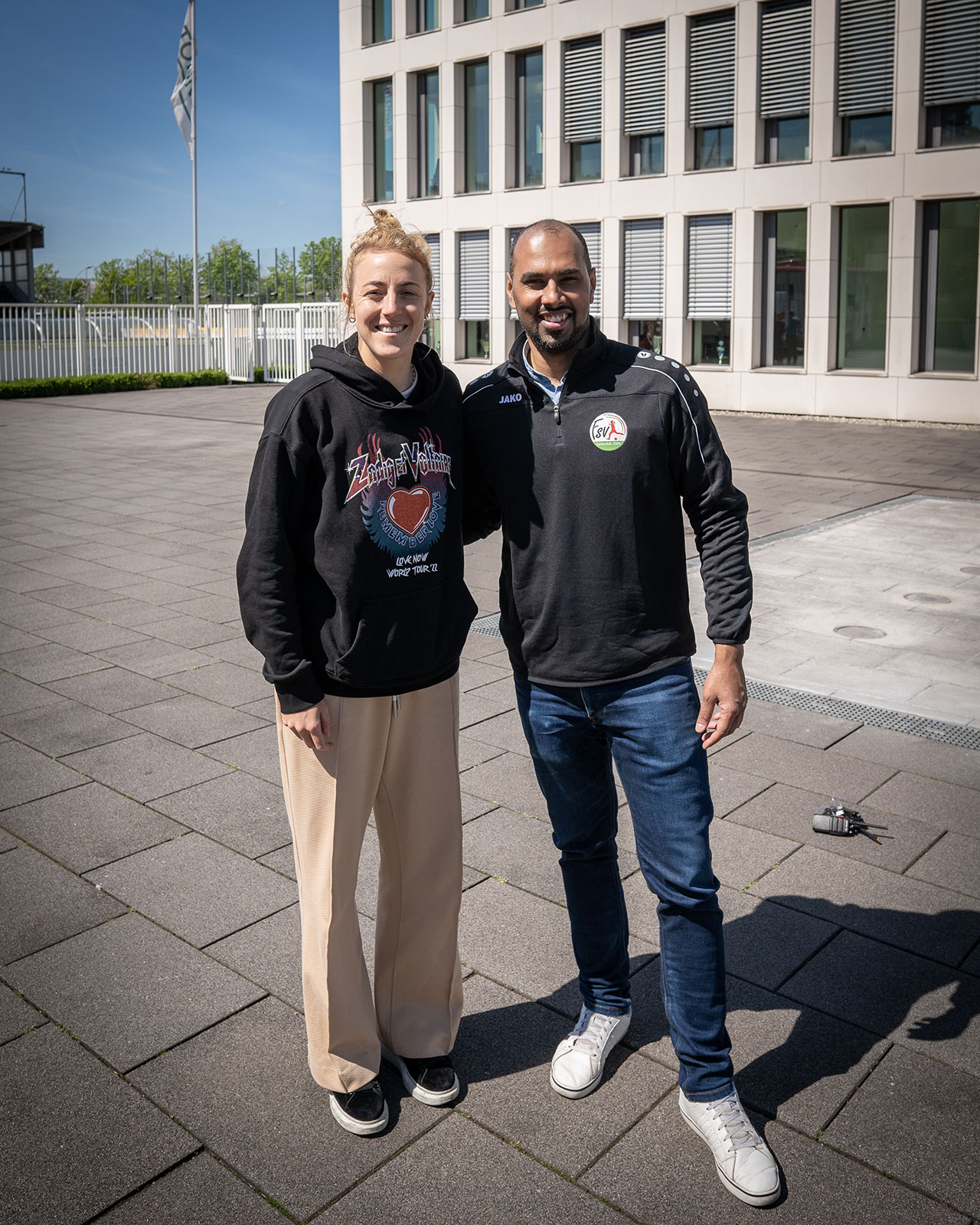 Chris Punnakkattu Daniel meeting German women's national team player Carolin Simon.