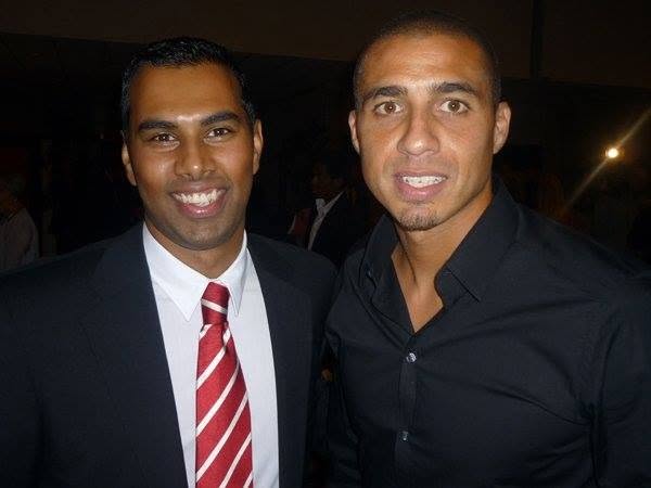 Chris Punnakkattu Daniel alongside French football legend and FIFA World Cup winner David Trezeguet.