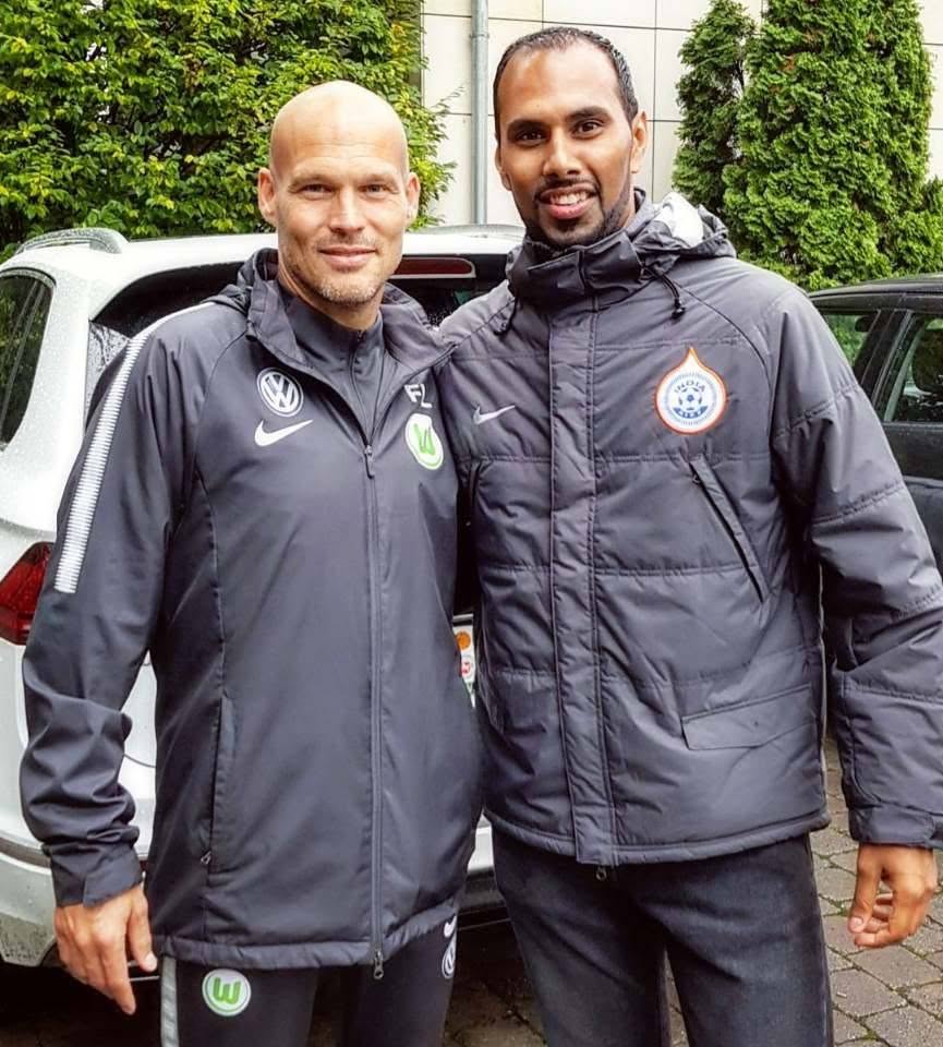 Chris Punnakkattu Daniel alongside Swedish football icon and former Arsenal star Freddie Ljungberg.