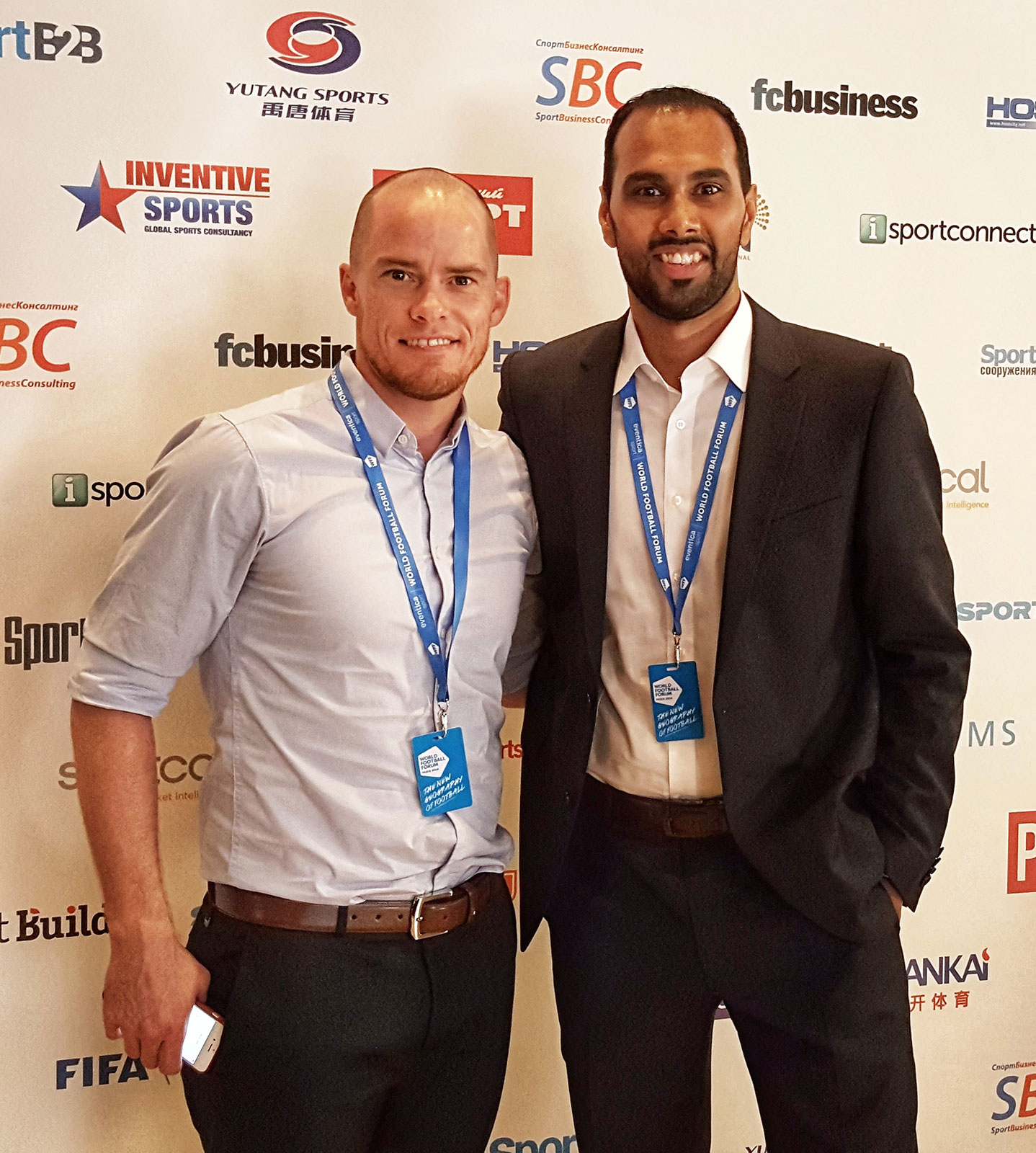 Chris Punnakkattu Daniel with Canadian international and ISL star Iain Hume.