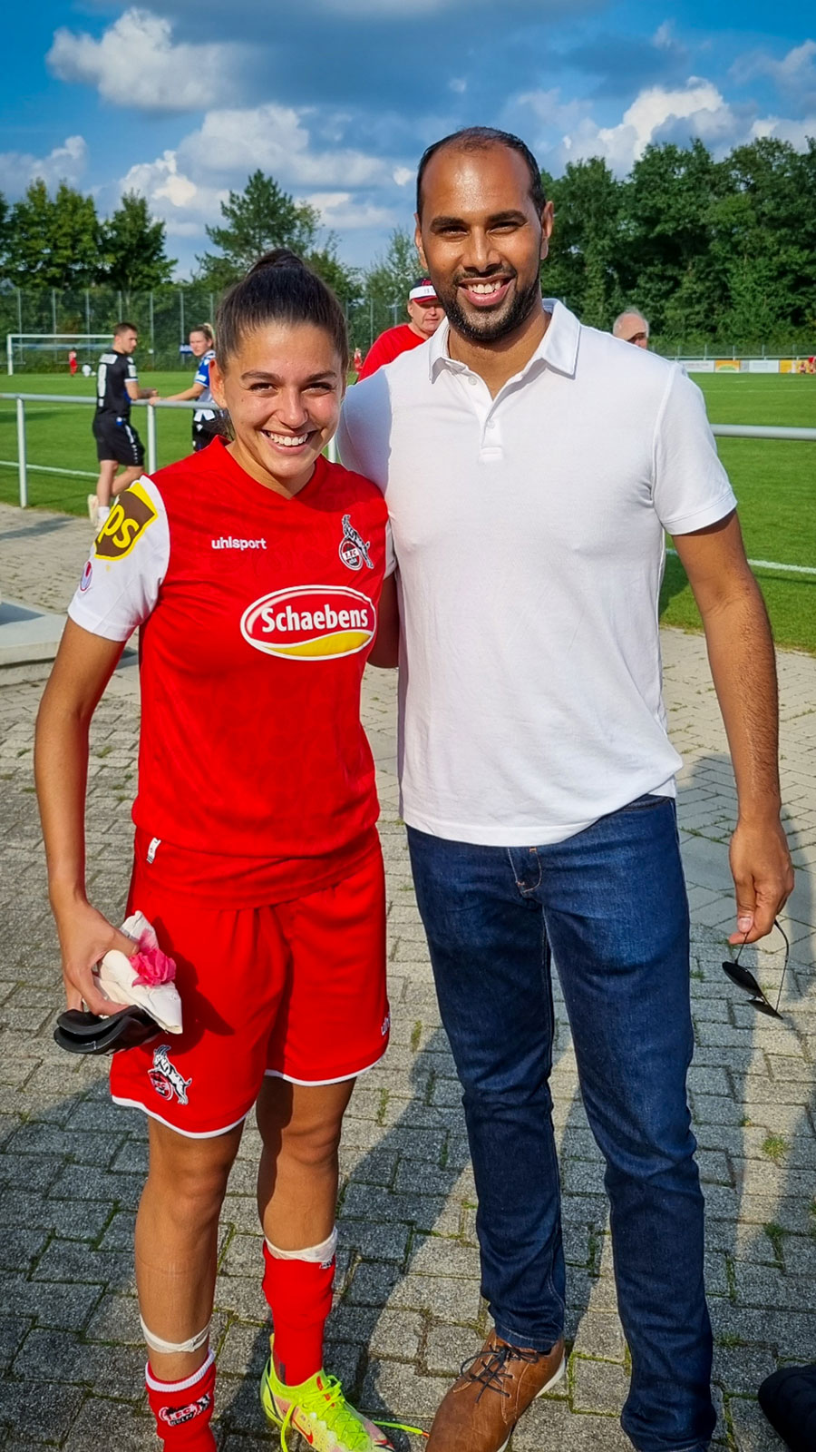 Chris Punnakkattu Daniel with German professional footballer Manjou Wilde.