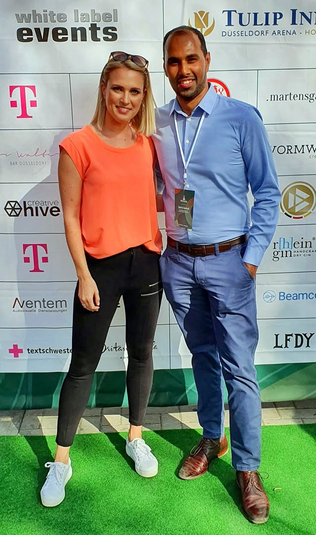 Chris Punnakkattu Daniel with popular Sport1 TV presenter Ruth Hofmann.