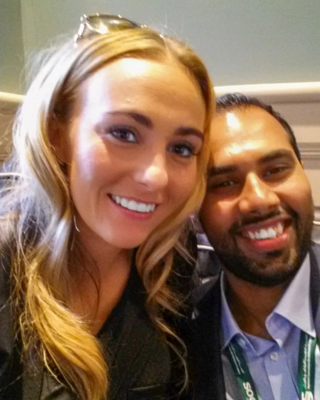 Chris Punnakkattu Daniel meeting former Lionesses and Barcelona forward Toni Duggan.